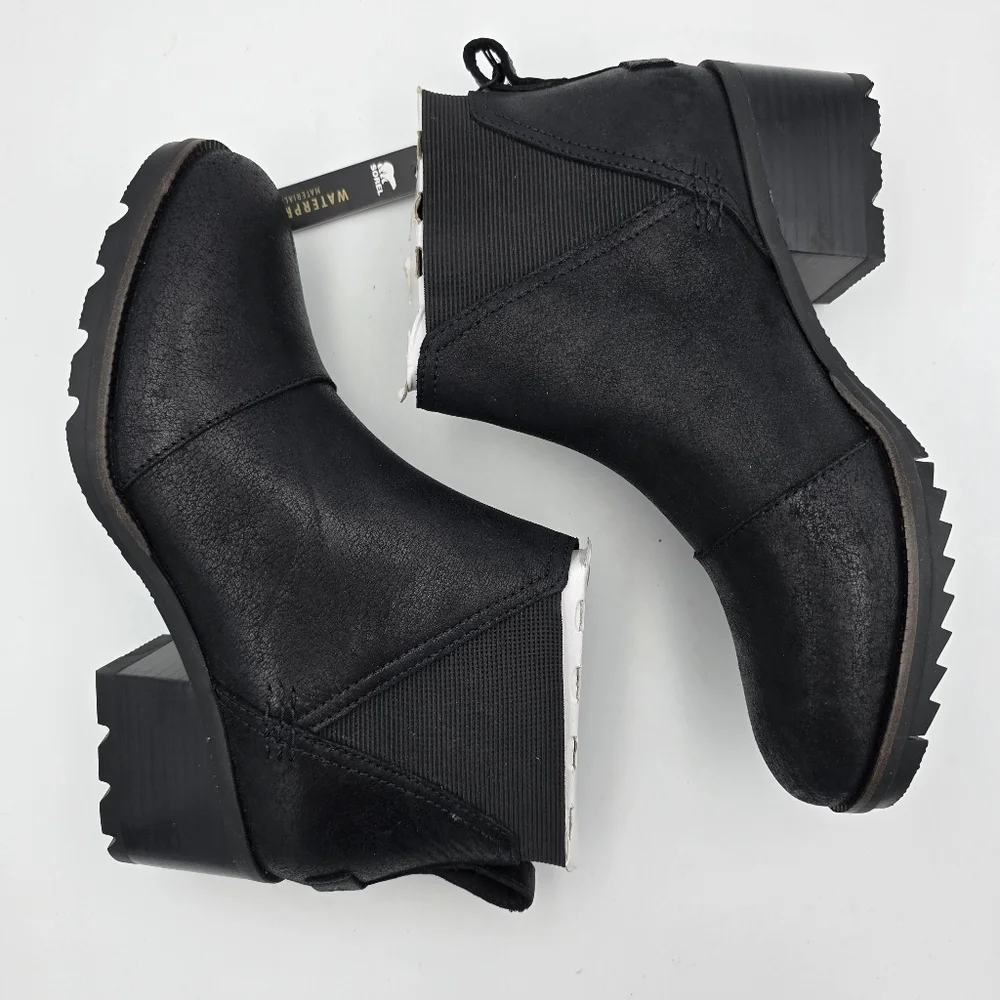 NWT Sorel Cate Chelsea Boots, Waterproof, Black Women's 8 - Picture 14 of 16
